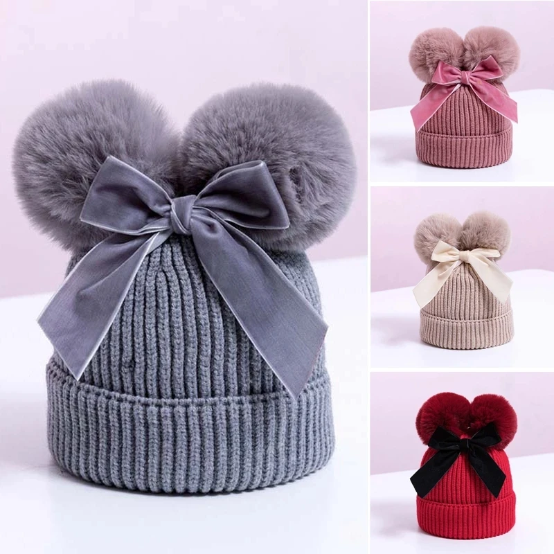 Best Buy Hat Baby-Hat Girls Bonnet Children Beanie-Cap Enfant Double-Pompom Knitted Kids Winter mlKxRQzeq