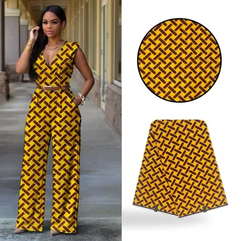 

Latest African Fabric Ankara Wax Textile/Kitenge/Pagnes for African dress 100% Cotton 6 yards Y-485