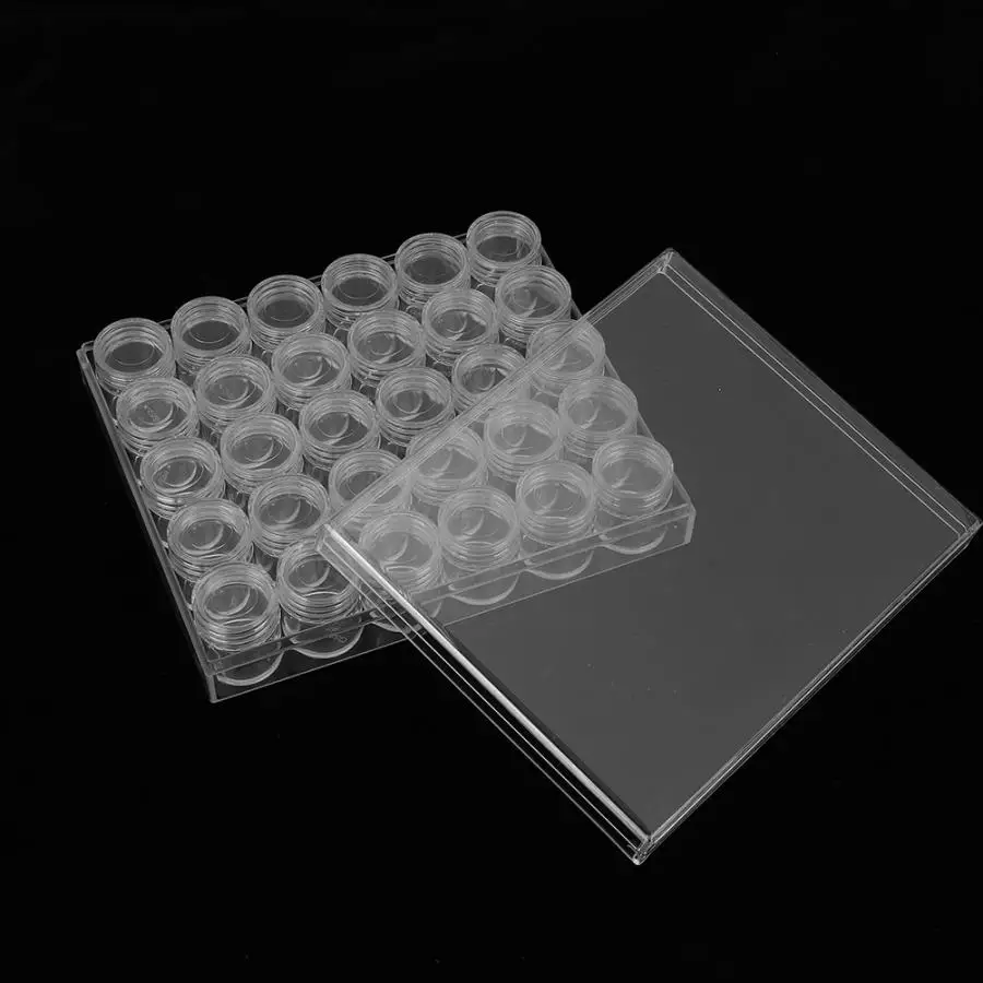 30 Slots Empty Nail Decoration Storage Box Rhinestones Powder Manicure Decor Organizer Rhinestones Box