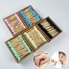 200PCS/Box Double Head Cotton Swab Color Makeup Remover Clean Makeup Bamboo Swab Disposable Bud Cotton Beauty Nose Ear Cleaning