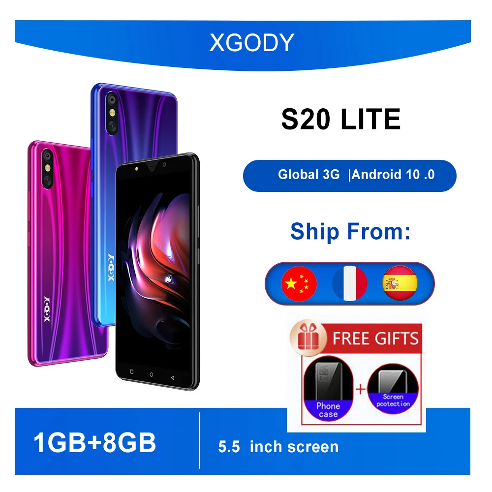 Смартфон XGODY S20LITE 3G 1 ГБ ОЗУ 8 Гб ПЗУ 5 дюйма мобильный телефон Android 10 0