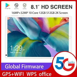 Tablette PC Galax S18 de 8.1 pouces, Google Play WPS Office, WIFI, GPS, android 11, 8800mAh, 12 go de RAM, 512 go de ROM, caméra 32mp, 10 cœurs 