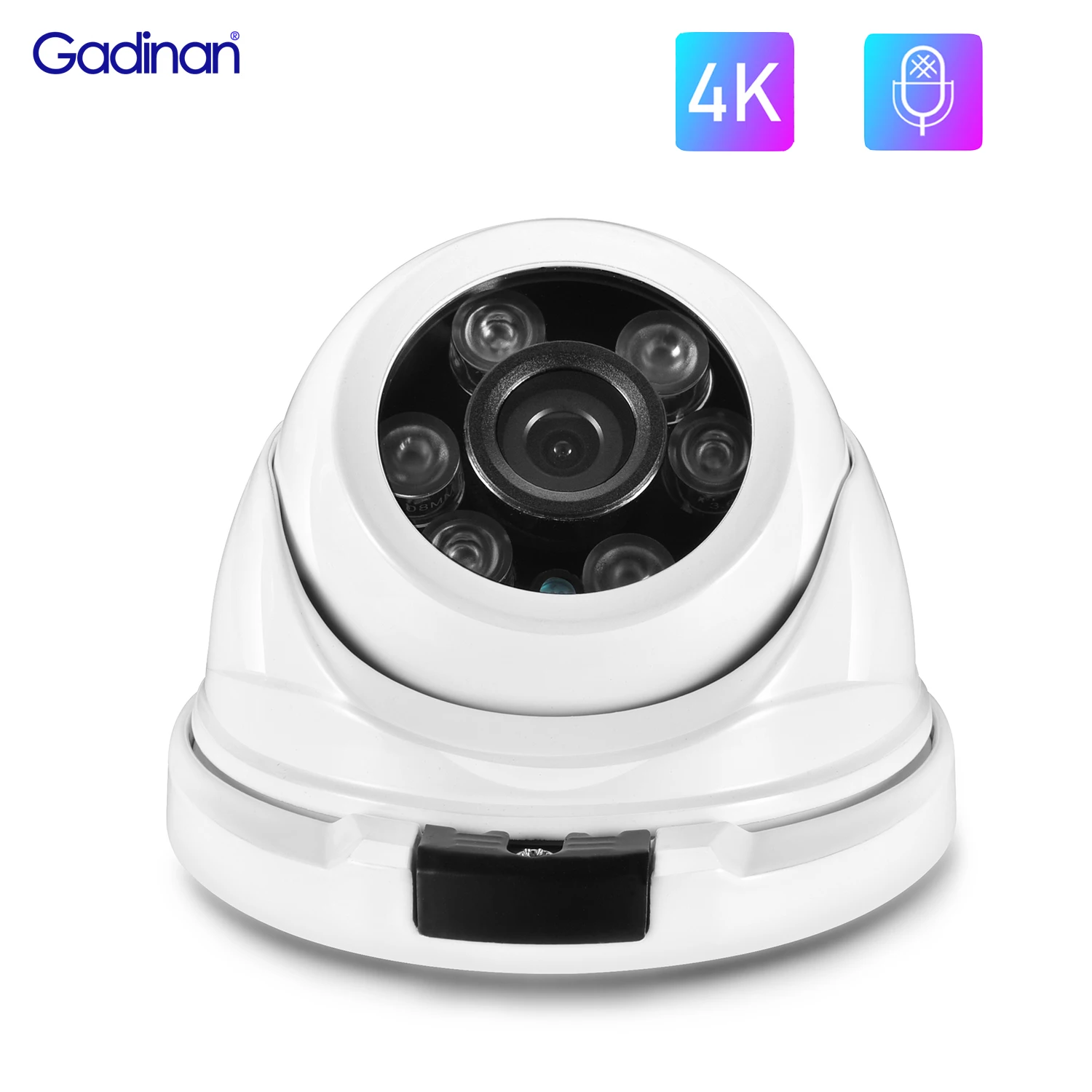 Купольная IP-камера видеонаблюдения Gadinan 8 Мп объектив 2 мм | Безопасность и защита