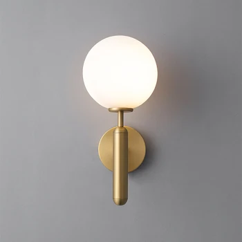 

Modern Led Wall Lights Fixtures Nordic Glass Ball Wandlamp Up Down Bathroom Mirror Light Gold Black Decorative Round Wall Lamp