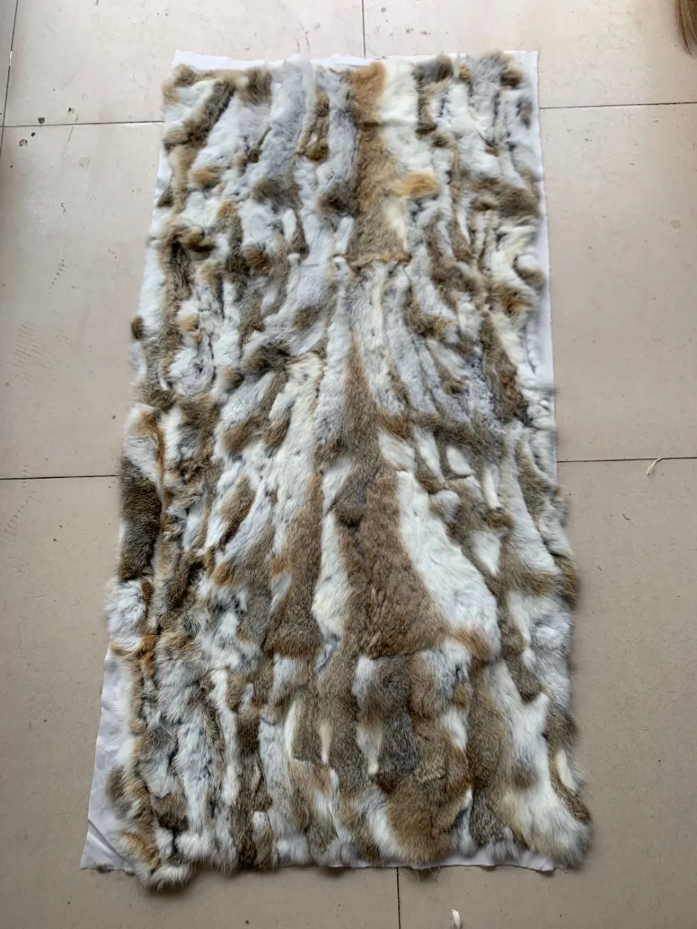 Real Rabbit Fur Real Fur Carpet Rug Throw Leather Pelt Cosy Suitable Craf 8-14'' 