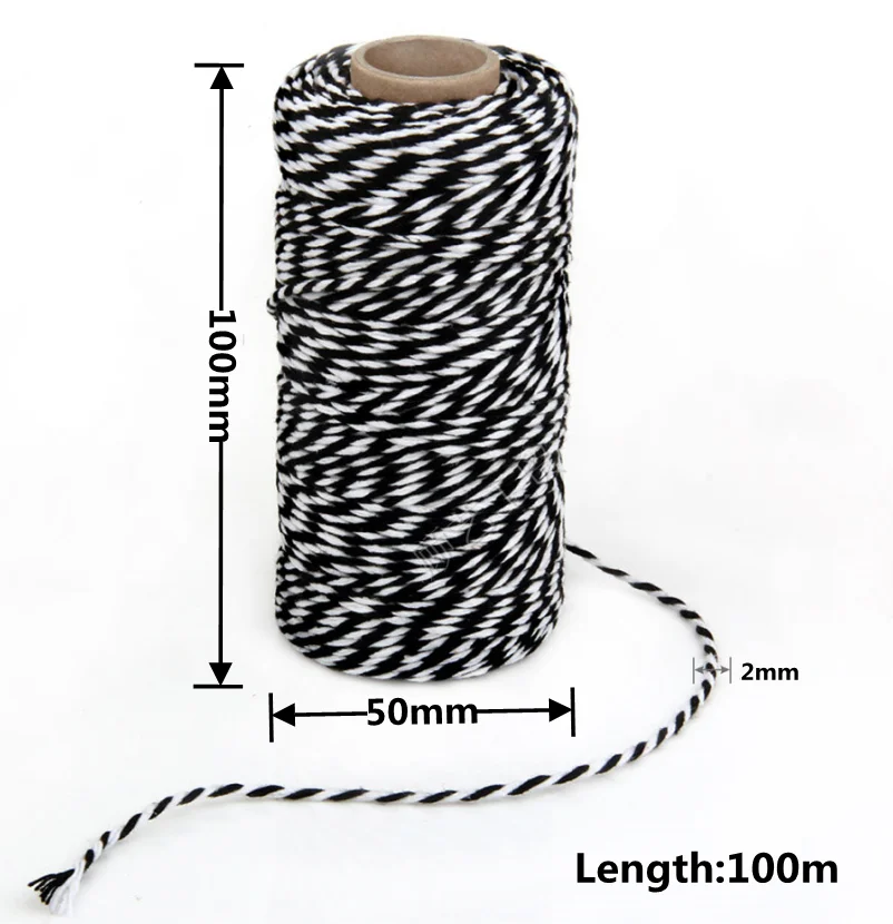 Cotton Cord Baker Twine Colorful Cotton Crafts Twine Macrame Cord String DIY Home Textile Gift Wrapping Wedding Decor 100M/Roll cotton rope macrame cord