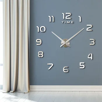

3D DIY Clock Watch Wall Clocks Horloge Acrylic Mirror Stickers Home Decoration Living Room Clocks