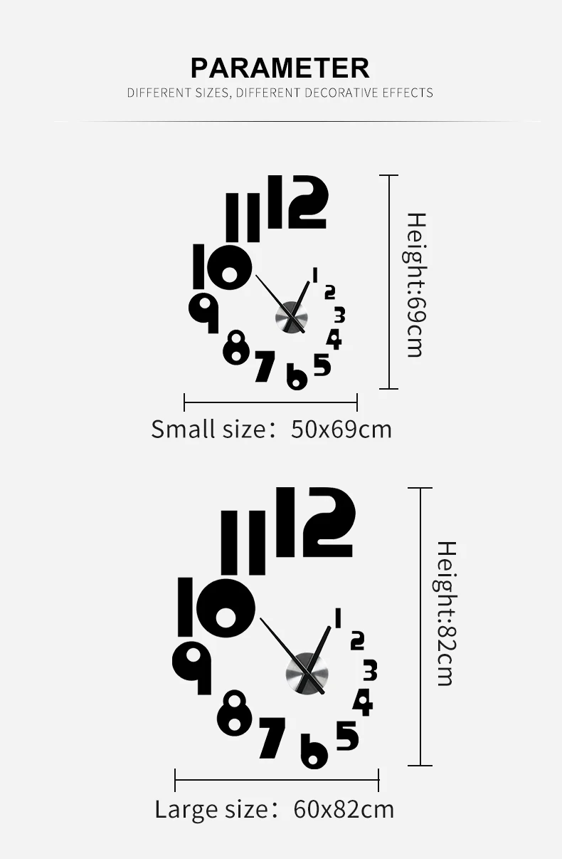 Creative DIY Stickers Wall Clock HOME ART LOVERS