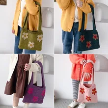 Милая вязаная сумка, Детская шерстяная сумка с цветком, Сумка с клапаном для мальчиков и девочек, маленькая сумка для маленьких детей, Рождественская сумка с карманом для закусок