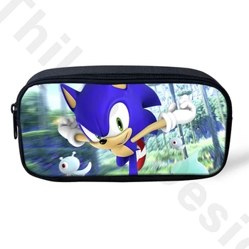 

THIKIN 2020 Sonic The Hedgehog Pen Pencil Bag for Students Children School Supplies Girls Makeup Pouch Travel Cosmetic Case Bags