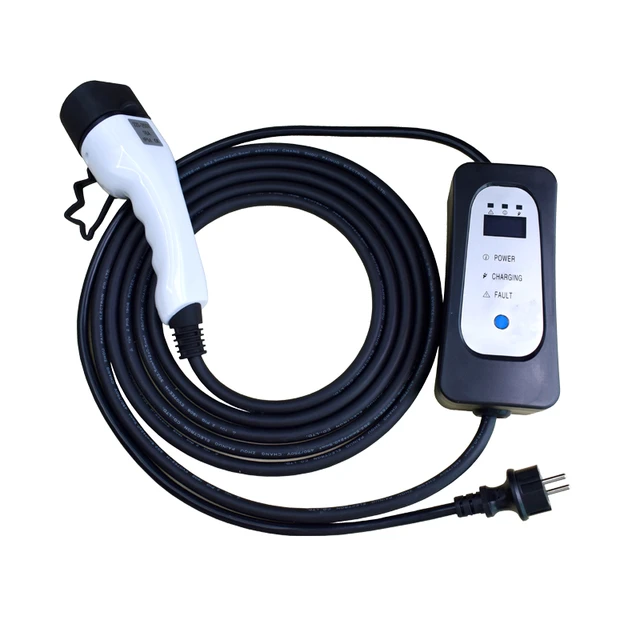 Type 2 3.5 kW EV charger, mobile EV charging cable with Schuko plug,  5-meter charging cable