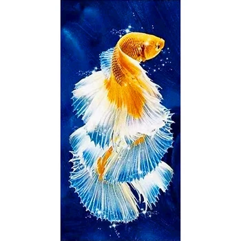

5D DIY Fish Diamond Painting Koi Fish Full Round Drill Diamond Embroidery Animal Fish Diamond Mosaic Fish