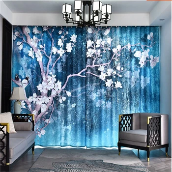 

3d magnolia wallpapers oil painting modern light luxury curtain vintage 3d curtain soundproof windproof curtains