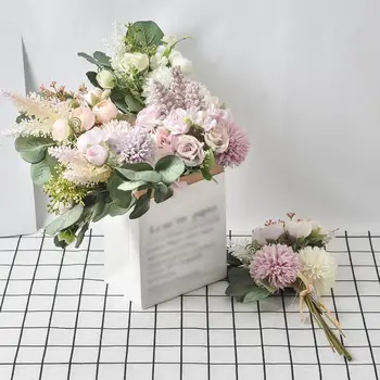 

Home Decoration Wedding Bouquet Decoration Artificial Flower Backdrop Photo Prop Ornament Silk Flower Artificial Flower Bouquet*