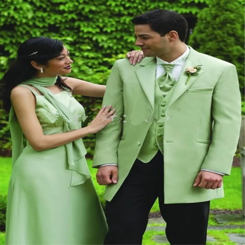 

2020 Custom Made Two Buttons Groom Tuxedos Notched Lapel Groomsman Best Man Wedding Dinner Suits (Jacket+Pants+Vest)