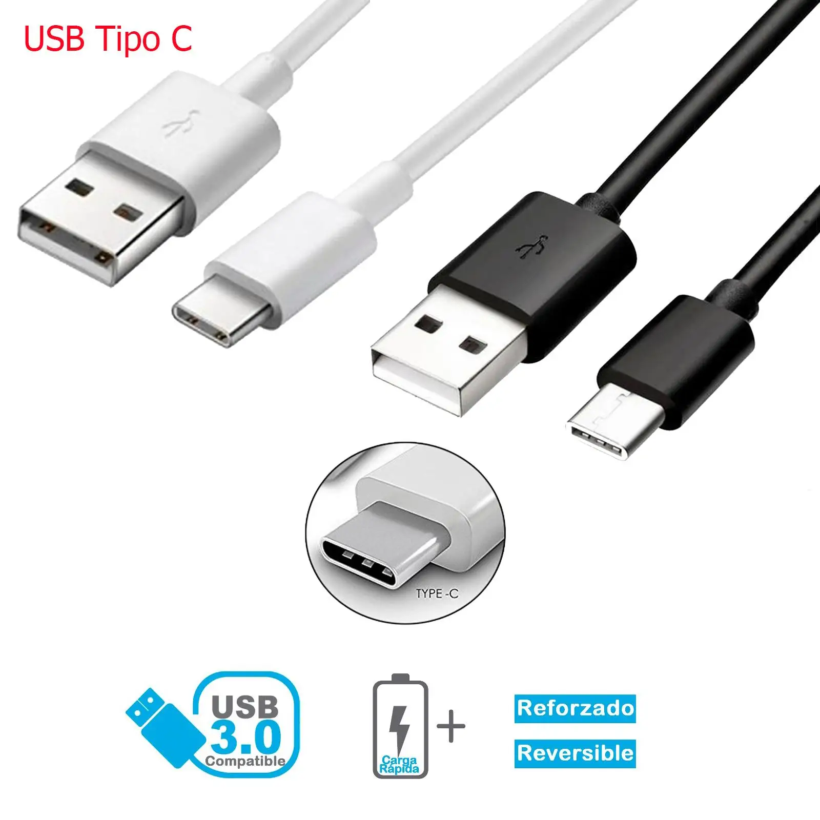 Cable USB-C original de 10 pies para Xiaomi Mi CC9 Pro con carga rápida y  transferencia de datos (negro 3M)