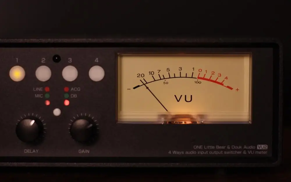 US $156.75 VU2DL LED VersionBulb Version MICLINE Dual VU Meter Audio Splitter Box 4Way Switcher Sound Level Indicator