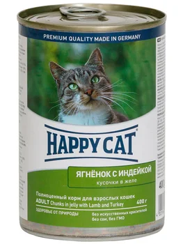 

HAPPY CAT HAPPY CAT for adult cats with lamb and turkey in jelly 400g