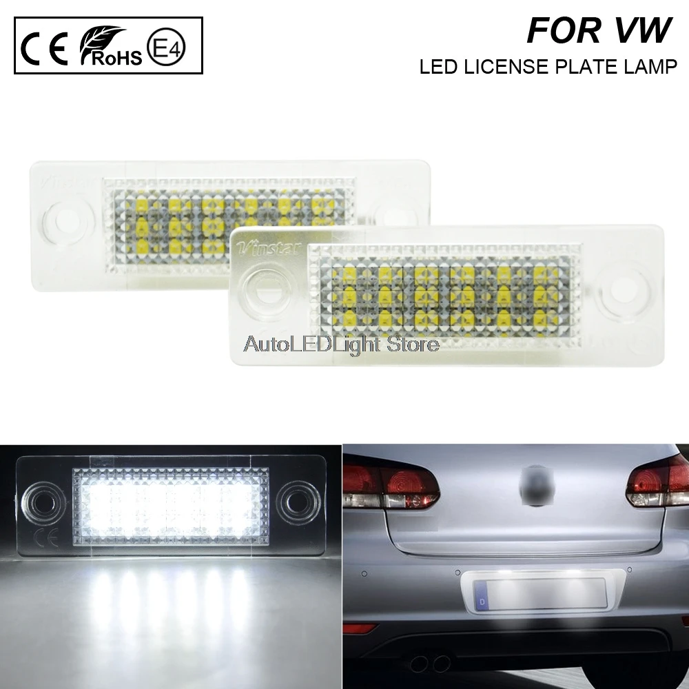 

2X Error Free LED Number License Plate Light For VW T4 Transporter Passat Candy