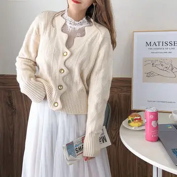 

2020 New Fashionable Outerwear Cardigan Gentle Top Women's Autumn Loose Korean Style Long Sleeve Knitted Sweater Coat