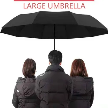 

New 10 ribs big umbrella durable windproof rainproof UV-resistant men women umbrella Sunny and Rainy Umbrella folding Umbrella