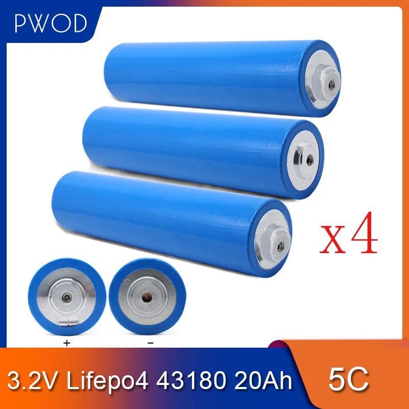 12 шт. цилиндр 43180 20Ah 3 2 V Lifepo4 E-bike Cell E Scooter литиевая батарея для 12V 24V 36V 48V 60V