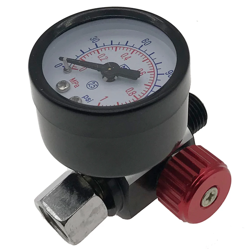 

1/4'' BSP Adjust Air Pressure Regulator Gauge HVLP Spray Gun Air Regulator Set W/ Pressure Gauge Diaphragm Control