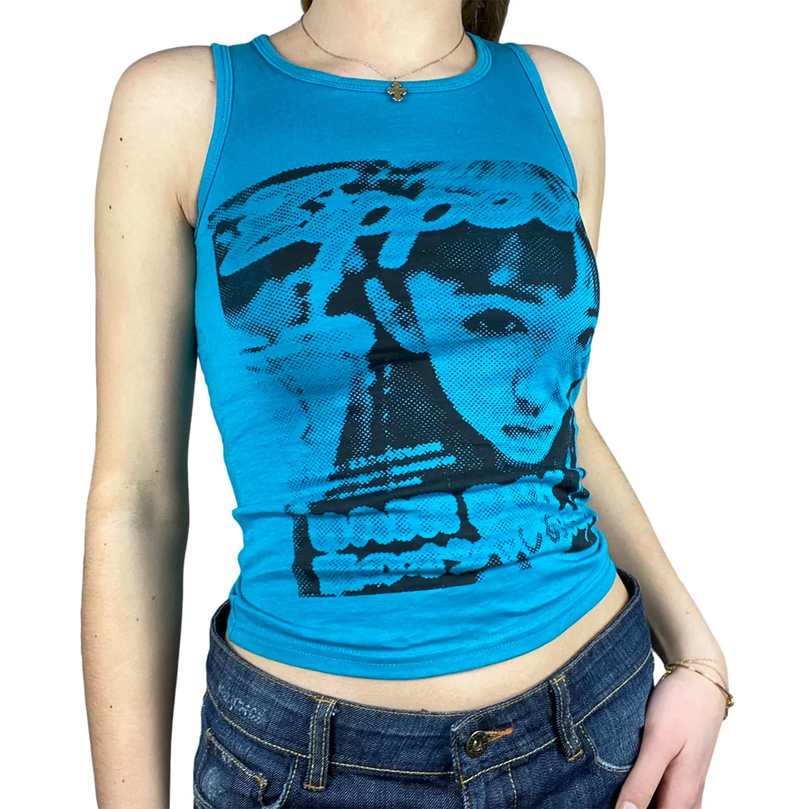 6 Colors Women Fashion Printed Round Neck Tank Tops Ladies Girls