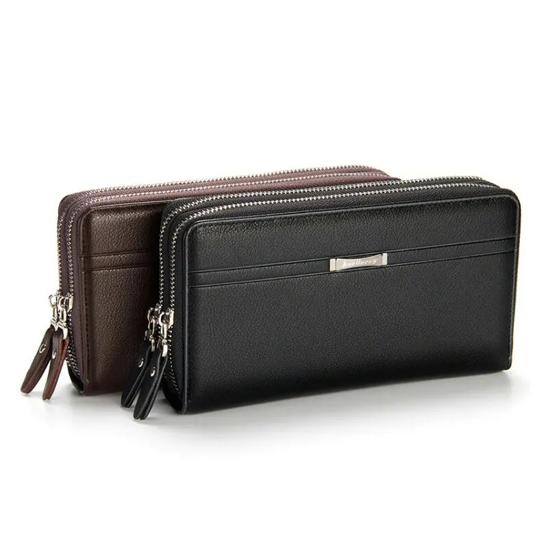 

Men Wallet Long Section Zipper Mobile Phone Bag Casual Buckle Coin Purse Leather Credit Card Wallet Men Clutch Bag