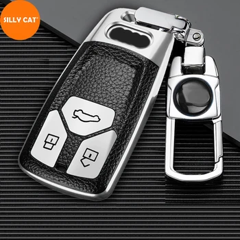 

Car Keychain Remote Car Key Case Cover Holder Chain Fob Suitable For AUDI A4 A5 B9 Q5 FY Q7 4M TT S4 5 TTS for RS Key Case Cover