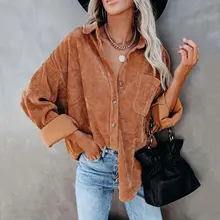 Jaqueta de veludo outono mulher camisa longa jaqueta feminina botão casaco jaquetas moda feminina overshirt solto casaco feminino 2021