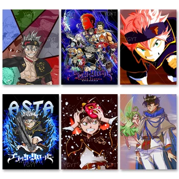 

Embroidery 5D Diamond Black Clover Cross Stitch Painting Home Decor Full Round Drill Japan Cartoon Picture Handmade Wall Sticker