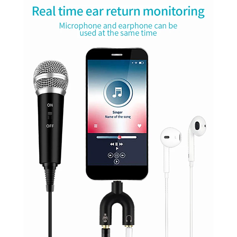 

3.5mm Jack Recording Condenser Microphone Karaoke Microphone for Phone PC Computer Mini Mic Singing Streaming Mikrofon