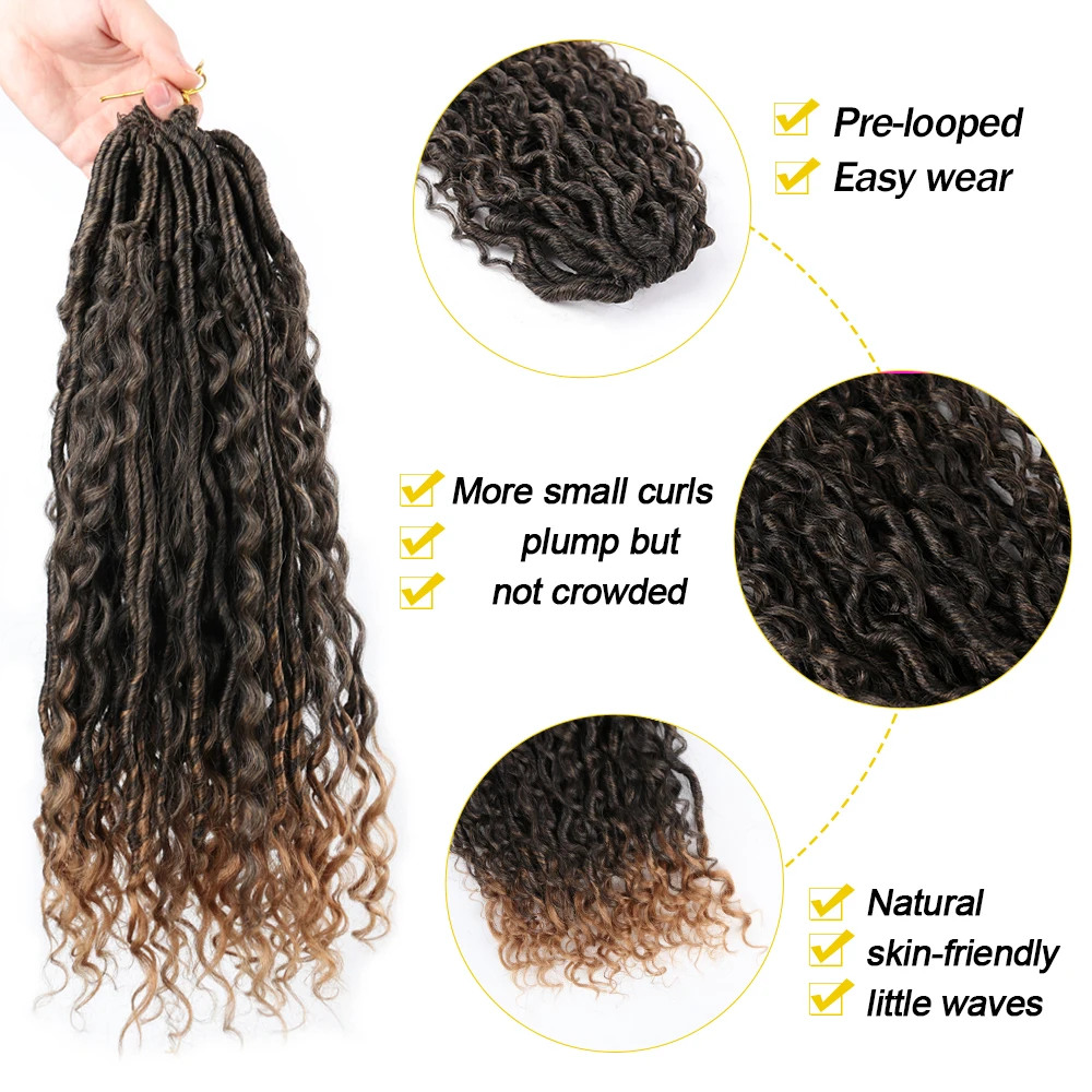 do cabelo ombre brown locs do falso com cabelo encaracolado