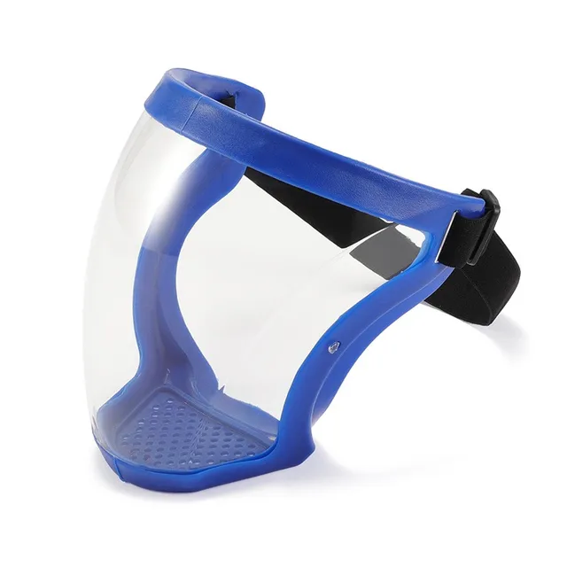Z50 Dropshipping Full Face Shield Kitchen Transparent Shield Home Oil-splash Proof Eye Facial Anti-fog Head Cover Safety Glasses blue