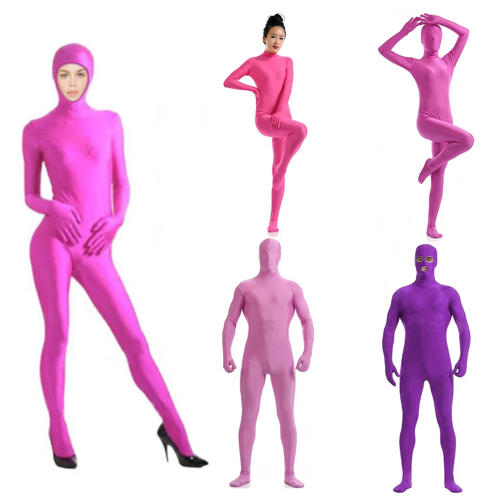 Pink guys Pink Joji Zentai Costumes Catsuit Halloween Costumes Adult Bodysuit add crotch zipper open eyes open mouth