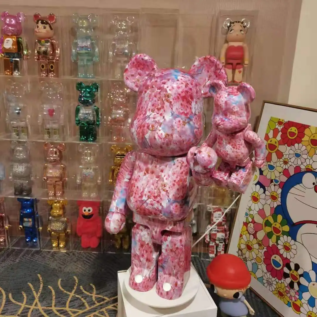 70cm Bearbrick 1000% Japan Cooljapan Pink Sakura Bearbrickly Aciton Figure  Sunflower Anime Paint Dolls Toys - AliExpress