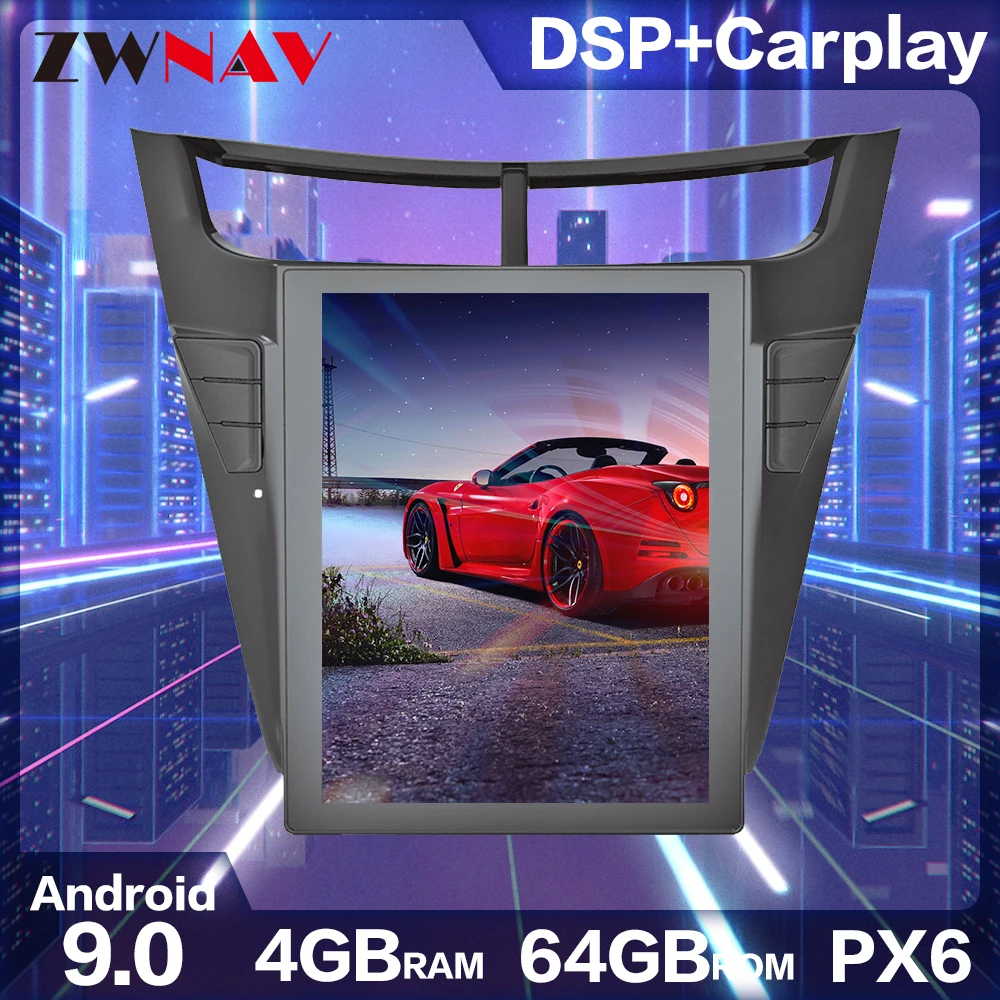 

10.4'' Tesla style Android 9.0 Car dvd player GPS Navigation For Chevrolet sonic sail 2015+ stereo multimedia radio PX6 CARPLAY
