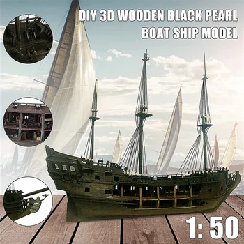 

1:50 DIY The Black Pearl Model Ship Kits For Gift For Pirates Of The Caribbean Diy Set Kits Assembly Boat Toys model kit