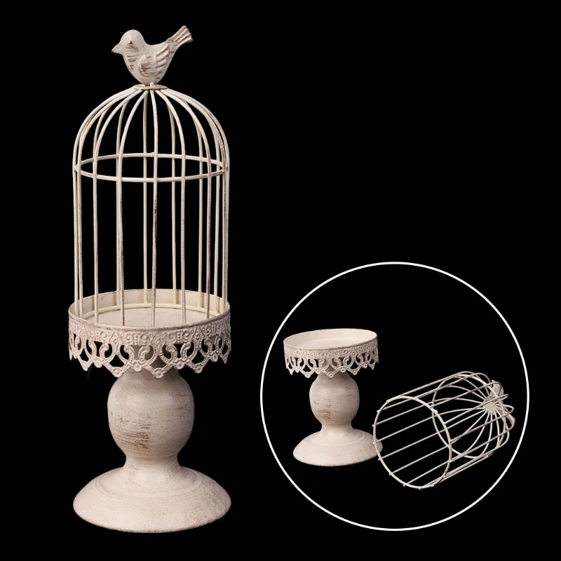 Метлаллическая птица клетка, Свечи Держатель Подсвечники Tealight висящий декоративный фонарь подарок GXMA