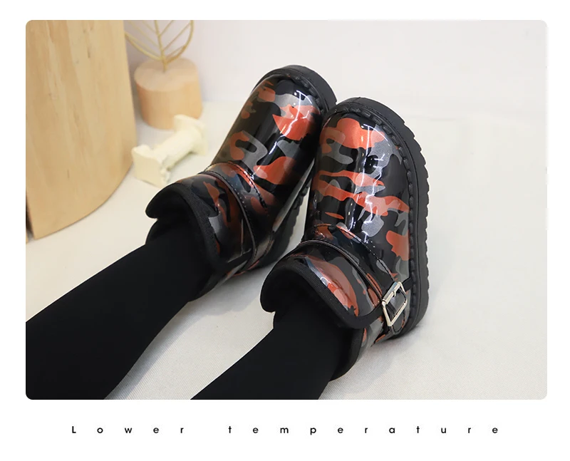 Waterproof Kids Boots Fashion Boys Girls Snow Boots Warm Thick Cotton Children Boots Non-skid Colored Bright Skin Soft 25-36 Hot