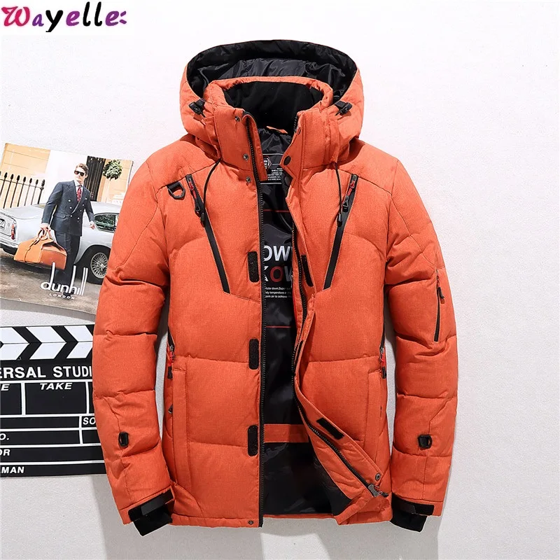 

Wayelle Men's Windproof Jacket Outdoor Mountaineering Snow weather Winter Jacket Cotton Thicken Warm Hat Travel Male Clothing