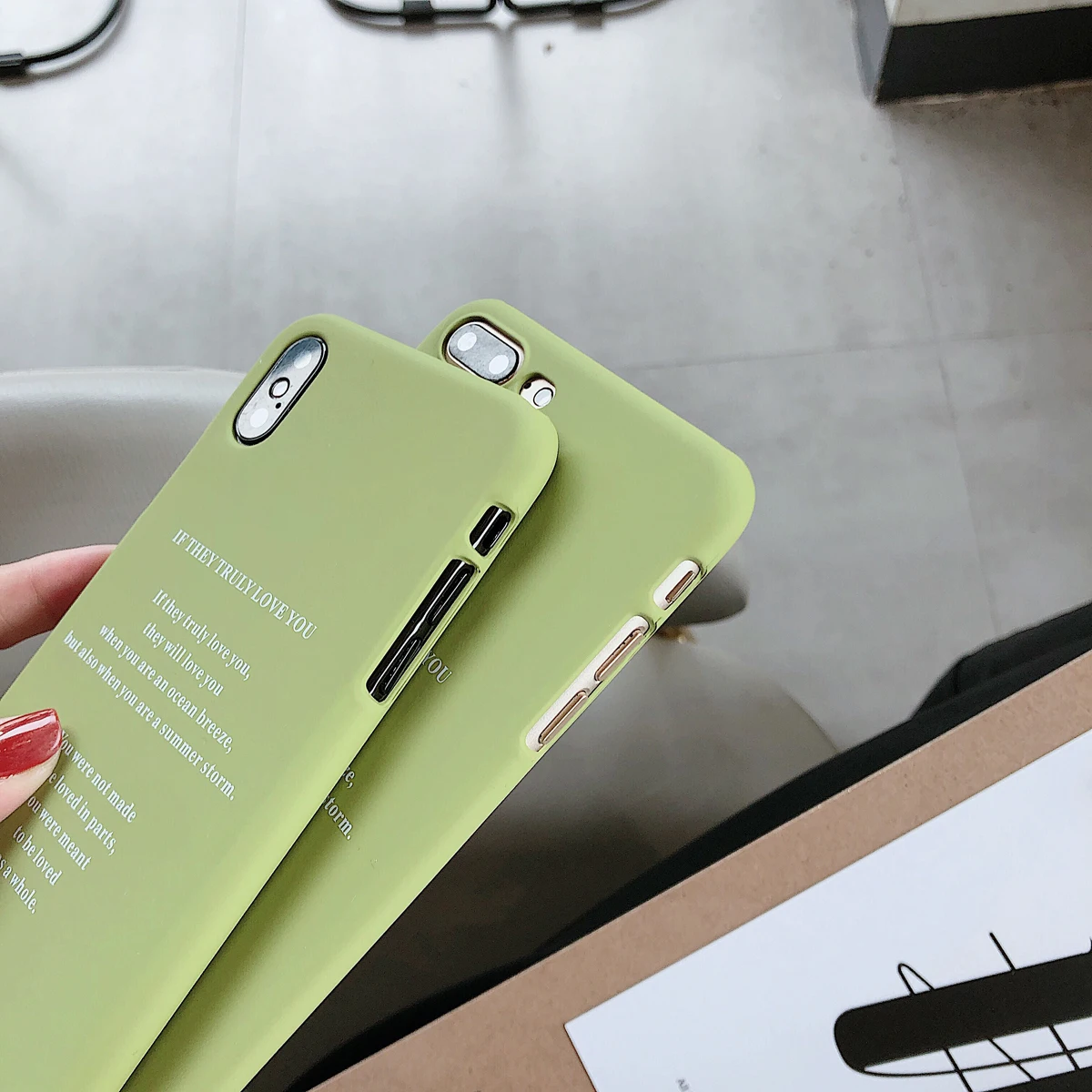 

New Words Truly Love You Ocean Case For Apple iphone 6 6S 7 8 Plus X XR XS Max Cover IP 6plus 7plus 8plus XsMax Hard Green Cases