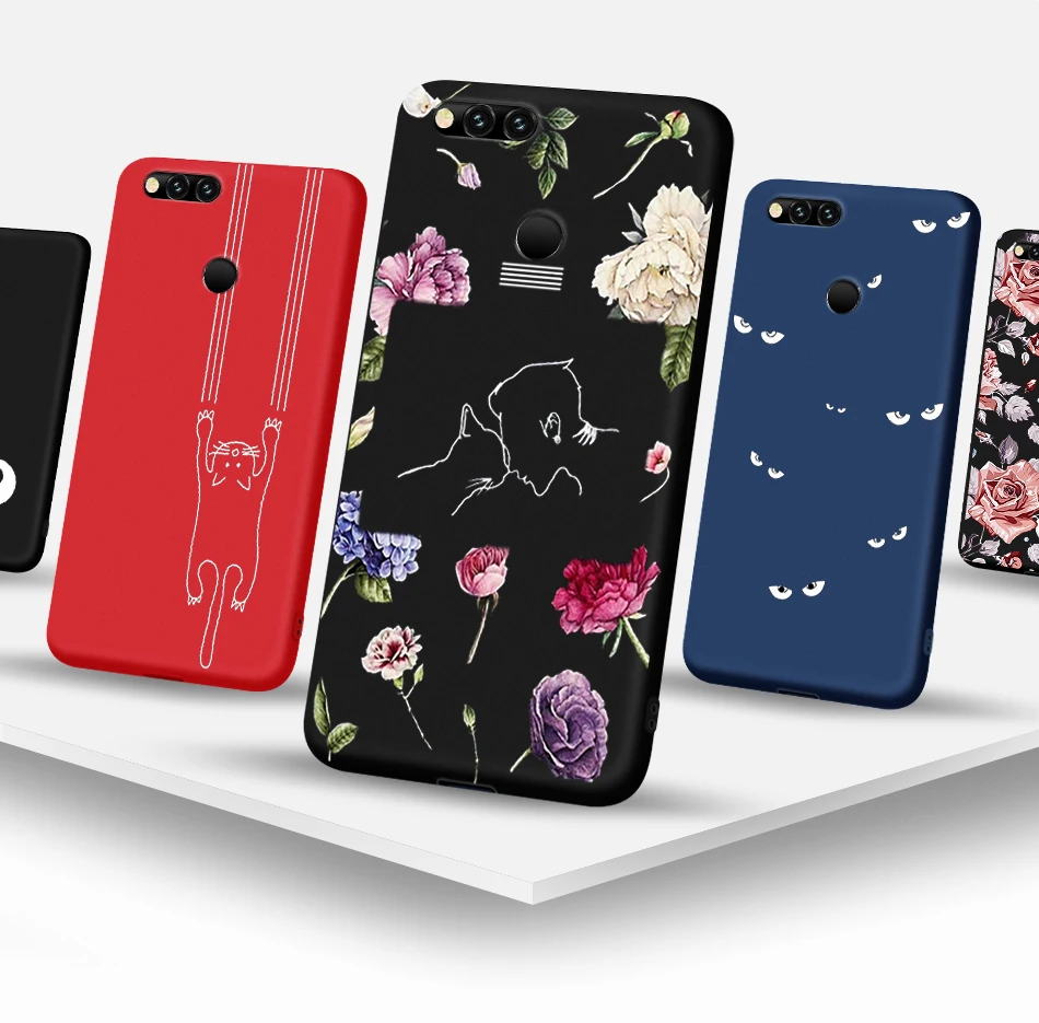 Мягкий Силиконовый ТПУ чехол для huawei Honor 7A Pro 7C 7X цветные Матовые чехлы для телефонов Redmi 5 Plus 5A 6 6A Go ультратонкий черный чехол