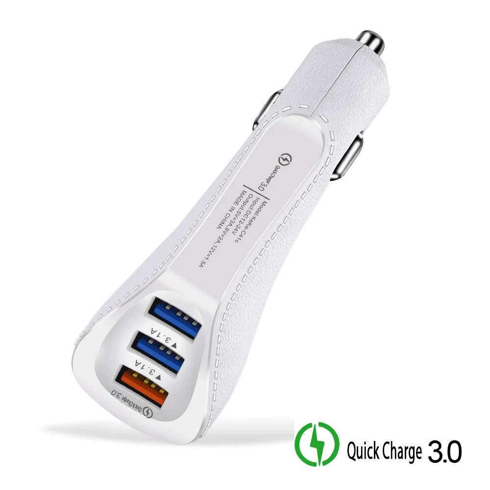White Not Cable QC Быстрая зарядка 3,0 быстрое зарядное устройство для телефона 3.1A двойной автомобильный адаптер зарядное устройство автомобильное зарядное устройство для мобильного телефона для Xiaomi huawei samsung iPhone - Тип штекера: White Not Cable