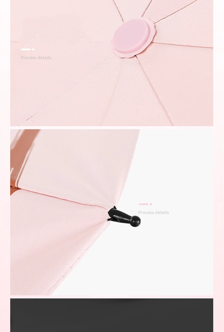 Солнцезащитный Женский складной зонт от дождя и дождя двойного назначения анти-УФ три складных зонта милый розовый синий зонтик для девочек 8k