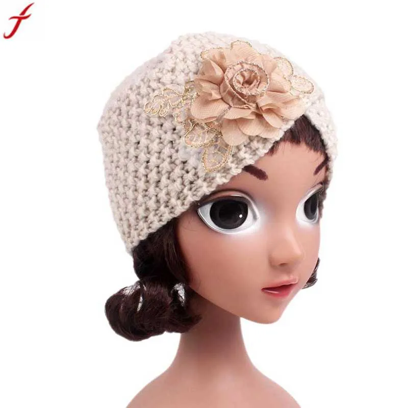Beige Шапки telotuny для девочек, подходит для детей 3-8 лет, детская вязаная шапка для маленьких девочек, шапочка-тюрбан, шапка с повязкой на голову, шапка с ворсом - Цвет: Beige