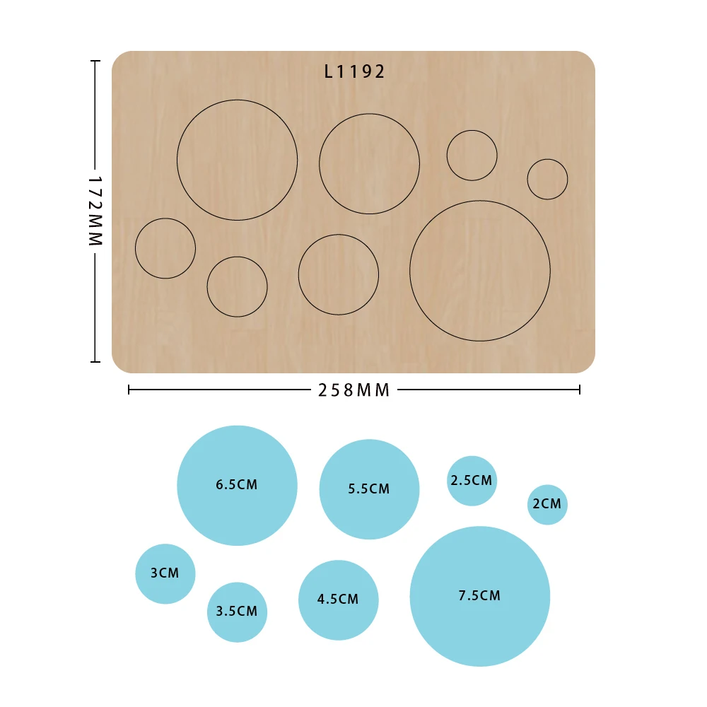 Circles Of Totally different Sizes Picket Slicing Dies For Scrapbooking Making Decor Provides Dies Template