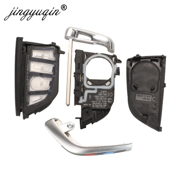 Keyforkess 4 Pulsante Smart Card Chiave Dell'automobile di Caso di Shell Per BMW 1 2 7 Serie X1 X5 X6 X5M X6M F Classe Fob Chiave A Distanza Della Copertura di Inserimento Lama - Jingyuqin 4 Pulsante Smart Card Chiave Dell automobile di Caso di Shell Per BMW 1