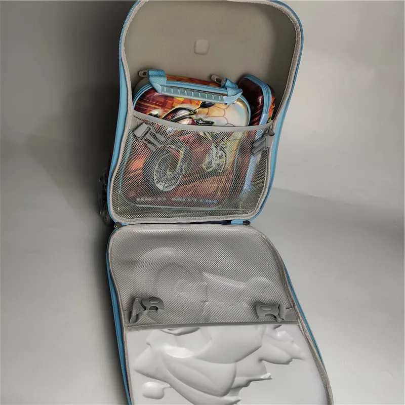 Maleta para niños en 3D, mochila para niños, mochila para niñas, mochila Multicolor para niños, con ruedas y ruedas, 5 colores - 6